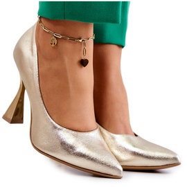 Lewski Shoes Modne kožne cipele Lewski cipele 3181 Golden zlatni