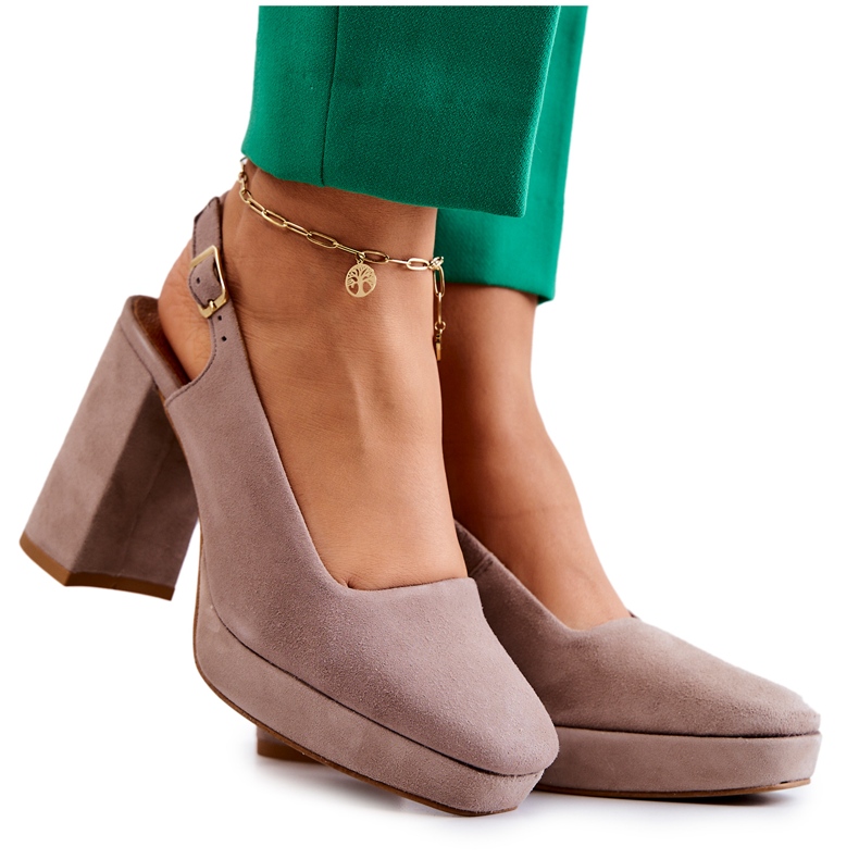 Suede pumpe Maciejka 05441-10 Bež