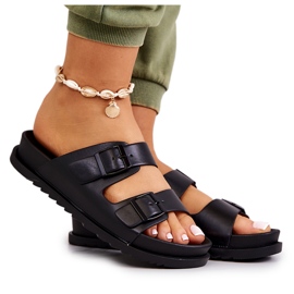 S.Barski Crne Corina papuče s kopčom crna