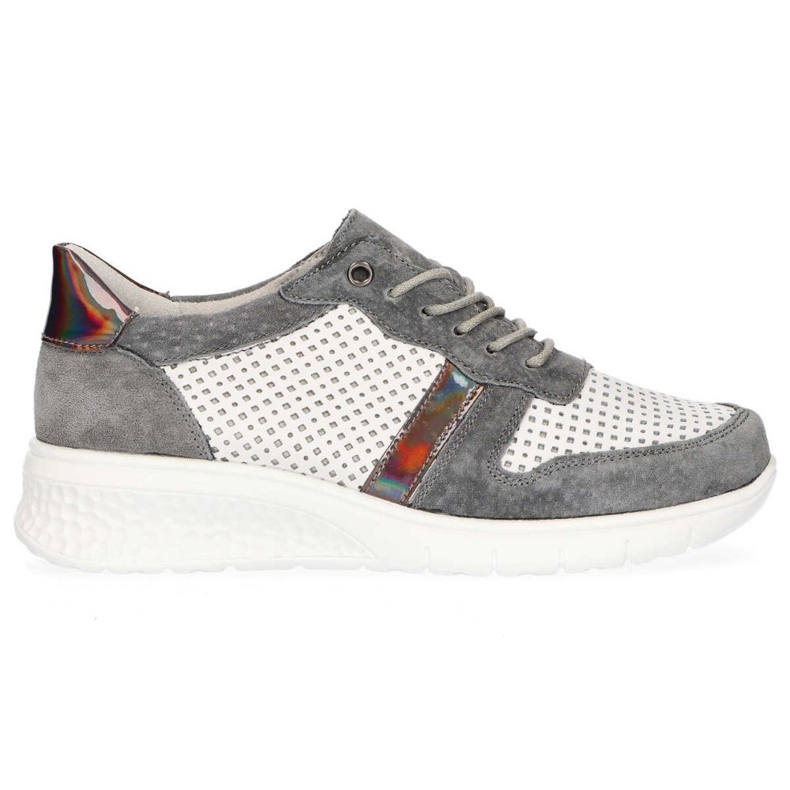 Kožne cipele Filippo DP1389 / 20 Wh Gr Siva bijela žuta boja