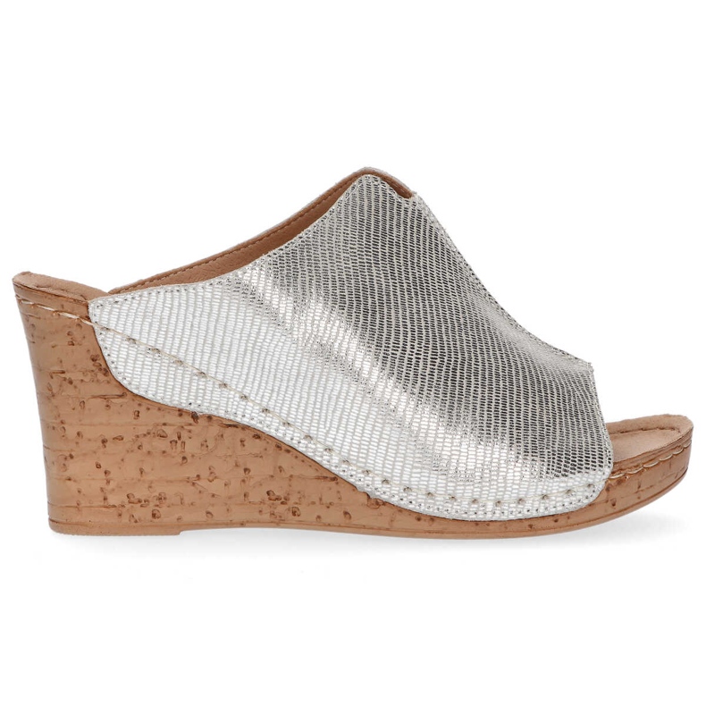 Kožne papuče Filippo DK786 / 20 Si srebrne srebro