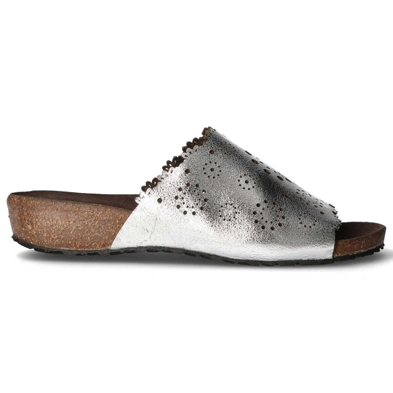 Kožne papuče Filippo DK1270 / 20 Si srebrne srebro