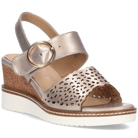 Sandale na klin Filippo DS2077 / 21 Go zlatne zlatni