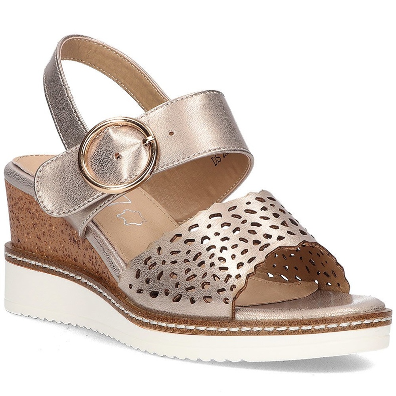 Sandale na klin Filippo DS2077 / 21 Go zlatne zlatna