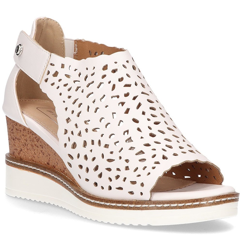 Sandale na klin Filippo DS2074 / 21 Wh bijele bijela