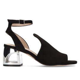 Crne Filippo DS2107 / 21 Bk sandale na petu crna