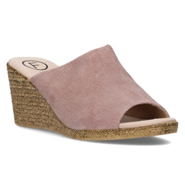 Kožne papuče Filippo DK2143 / 21 Sd vrijesak-bež višebojan ružičasta