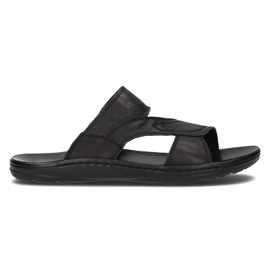 Kožne muške papuče Filippo MK2304 / 21 Bk crne crno