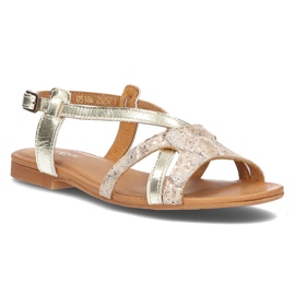 Kožne sandale Filippo 05186-25 / 00-5 zlatne zlatni