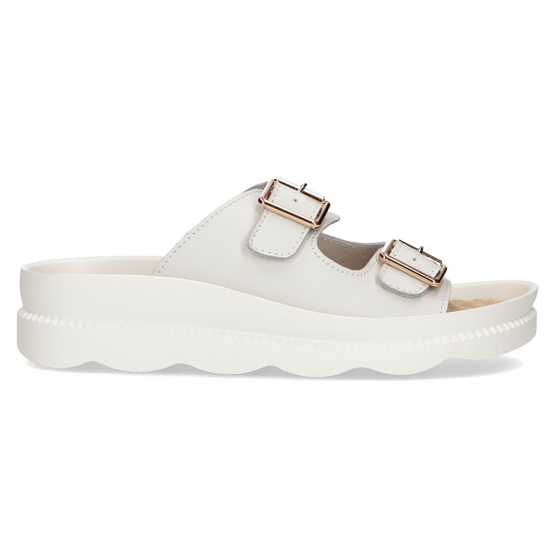 Kožne papuče Filippo DK3599 / 22 Wh bijele bijela