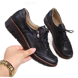 Kožne cipele Helios W H334 crne sjajne crna