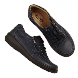 Kožne cipele s patentnim zatvaračem Helios W H357D tamnoplave tamnoplava