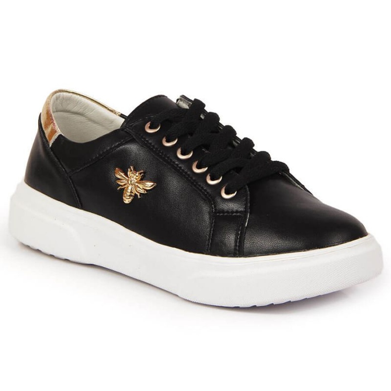 Kožne cipele na platformi Vinceza W JAN119A crne crno