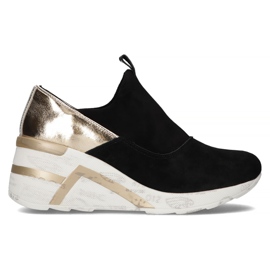 Kožne tenisice Filippo DP3652 / 22 Bk crne crna zlatni