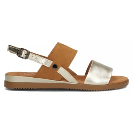 Kožne sandale Filippo DS3601 / 22 Go Br smeđe i zlatne smeđa zlatni