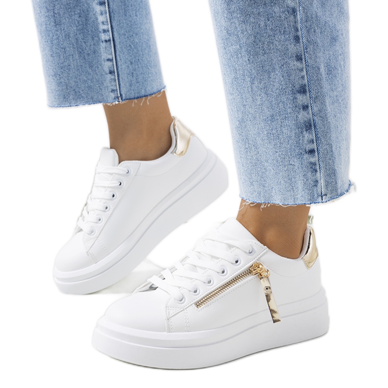 Bijelo zlatne ženske tenisice Tamis bijela zlatna