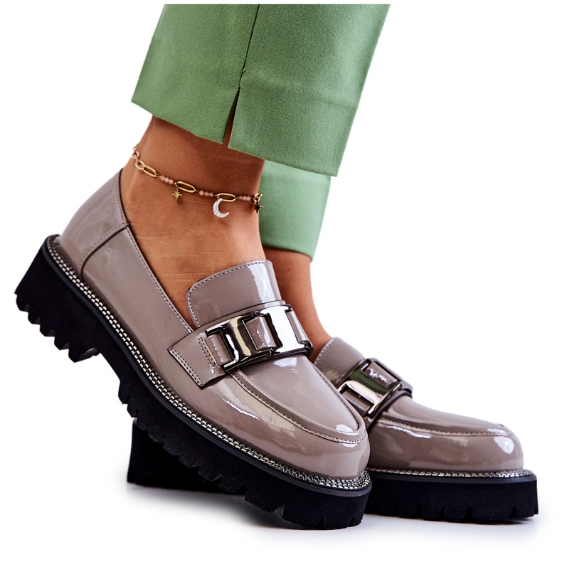 S.Barski Cipele od lakirane kože Grey Corine siva