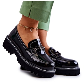 S.Barski Lakirane cipele s crnim Adison ukrasom crna