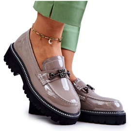 S.Barski Lakirane cipele sa svijetlosmeđim Adison ukrasom višebojan