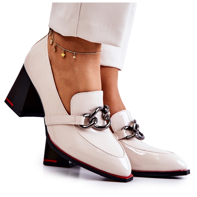 S.Barski Elegantne pumpice na bež Callim stupu