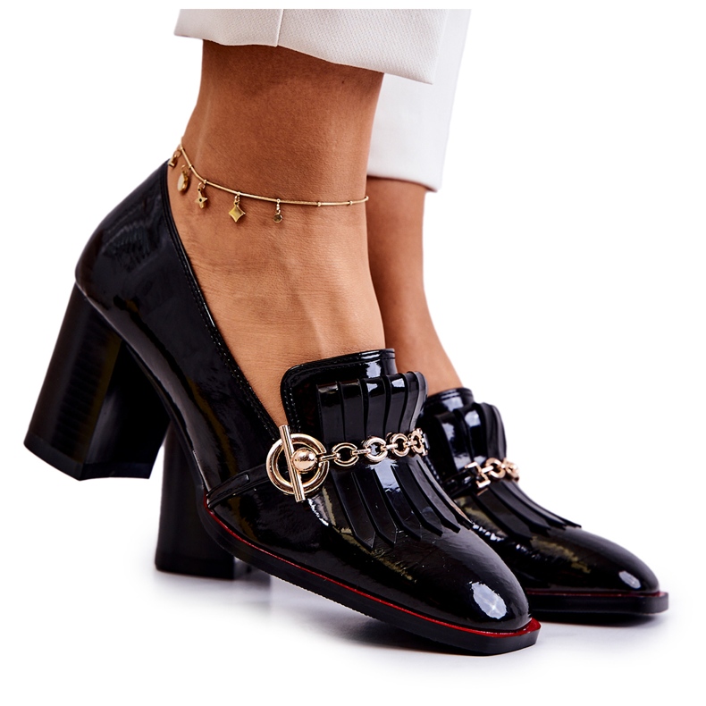 S.Barski Lakirane trendi crne Jenice cipele crno