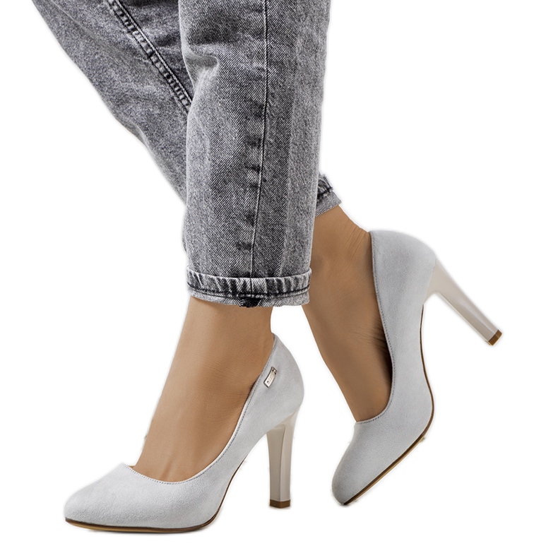Sive pumpice na Blair stiletto potpeticu siva