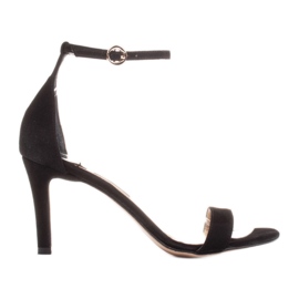 Marco Shoes Elegantne sandale od prirodnog antilopa crna