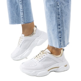 Bijelo-zlatne kožne Eloise tenisice bijela zlatni