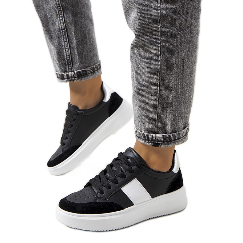 Ontario ženske crne tenisice crno srebro