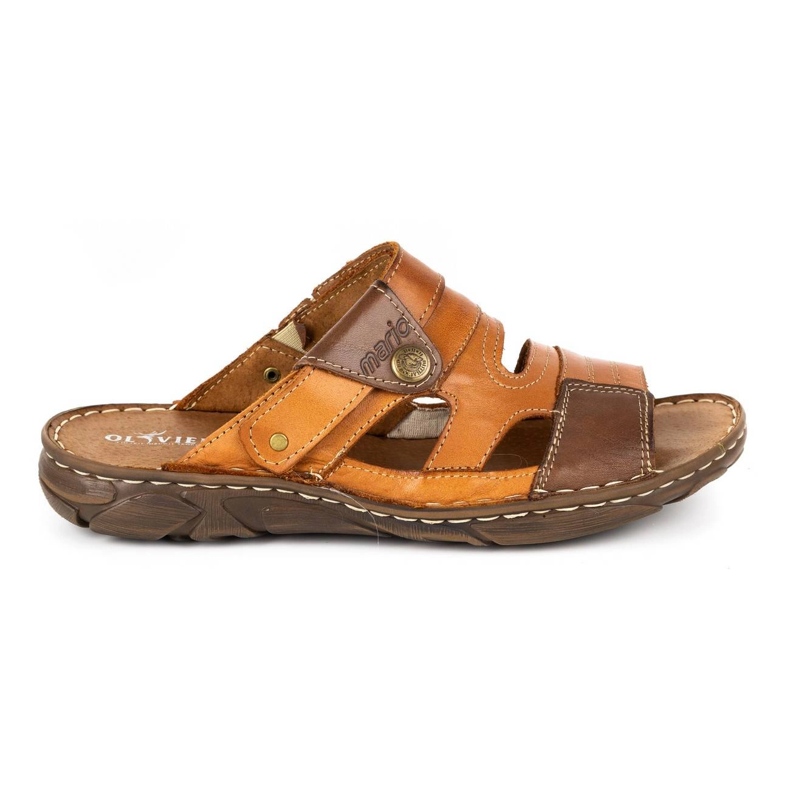 Olivier Muške kožne papuče 460MP deva smeđa