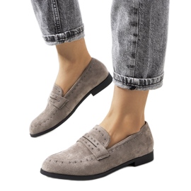 Sive kožne cipele s Ishana čepovima siva