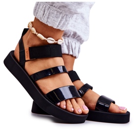 Mirisne gumene sandale na čičak ZAXY HH285285 crne crna