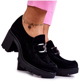 PL5 Elegantne cipele na stupu s tamnim Black Harmell ukrasom crno