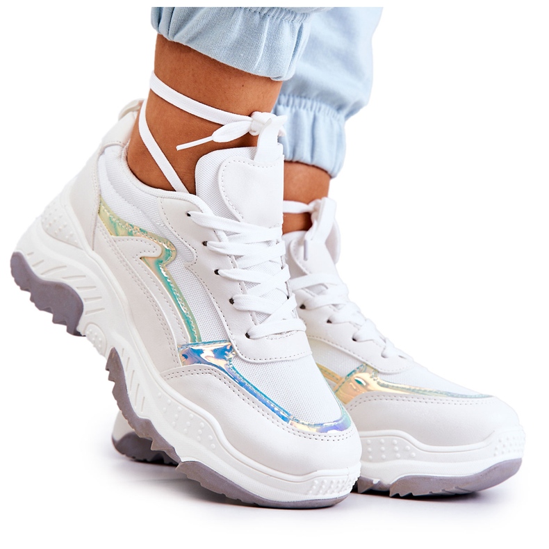 PG1 Ženske bijele Callisto sjajne tenisice bijela