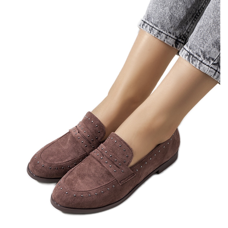 Smeđe kožne cipele s Ishana čepovima smeđa