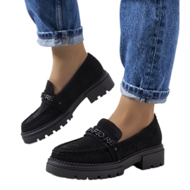 Crne mokasine na traktorskom potplatu iz Gosensa crno