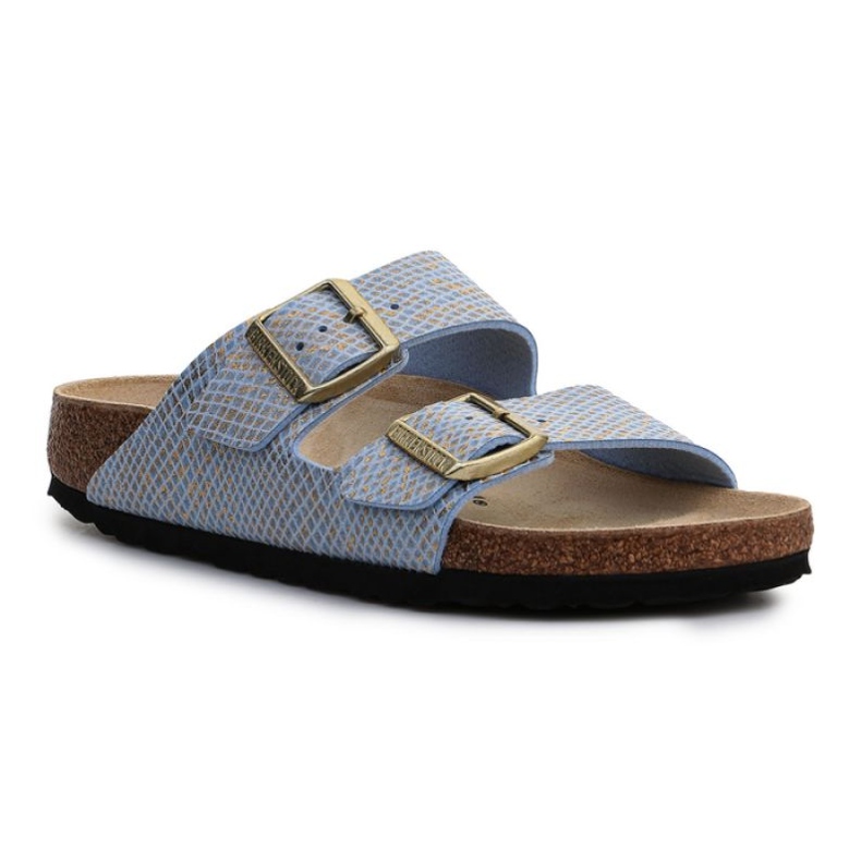Birkenstock Arizona Shiny Python Dusty Blue W 1021463 plava