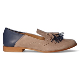 Loaferice Filippo 04484-04 / 00-5 Bež antilop + tamnoplava mornarsko plava