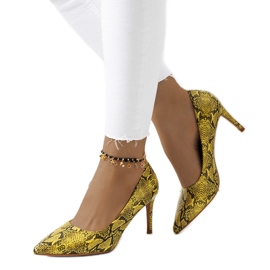 Žute pumpice u uzorku zmije Nickle crna žuta boja