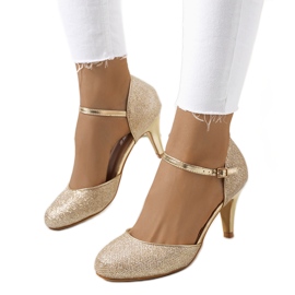 BM Sjajne zlatne Rosetown pumpe zlatni