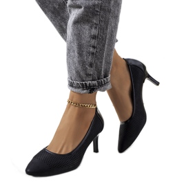 Crne ažurne pumpice na Carling štiklu crna