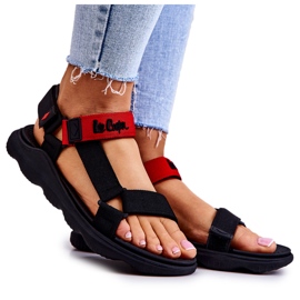 Ženske sportske sandale Lee Cooper LCW-22-34-0954L crno-crvene crna crvena