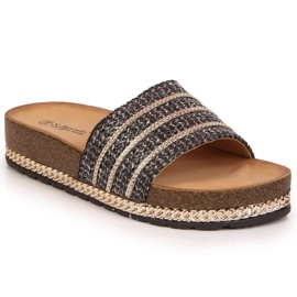 Crne papuče s platformom W S. Barski crna