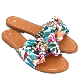 Lotos bež papuče s cvjetnim printom višebojan