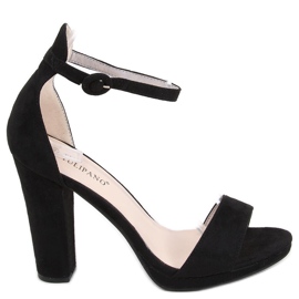 Ficaria Crne sandale na visoku petu crno