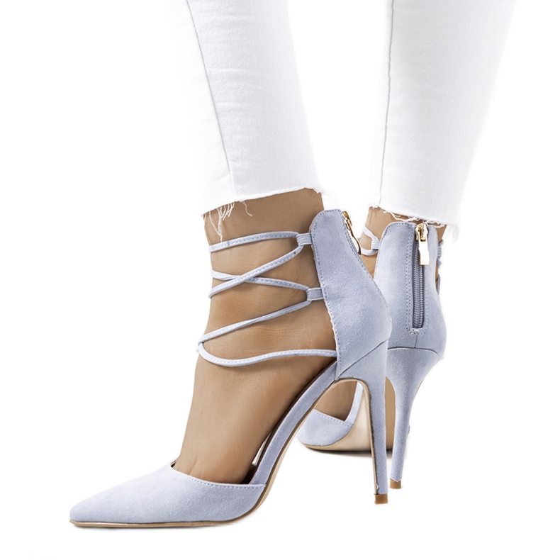 Plave štikle s Glover remenom plava