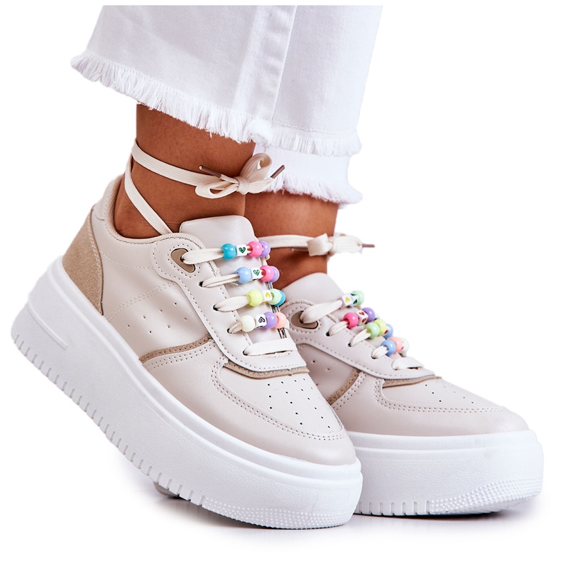 PS1 Ženske vezane sportske tenisice Bež Manila