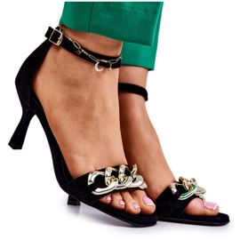 Antilop sandale na visoku petu Laura Messi 2366 Crna