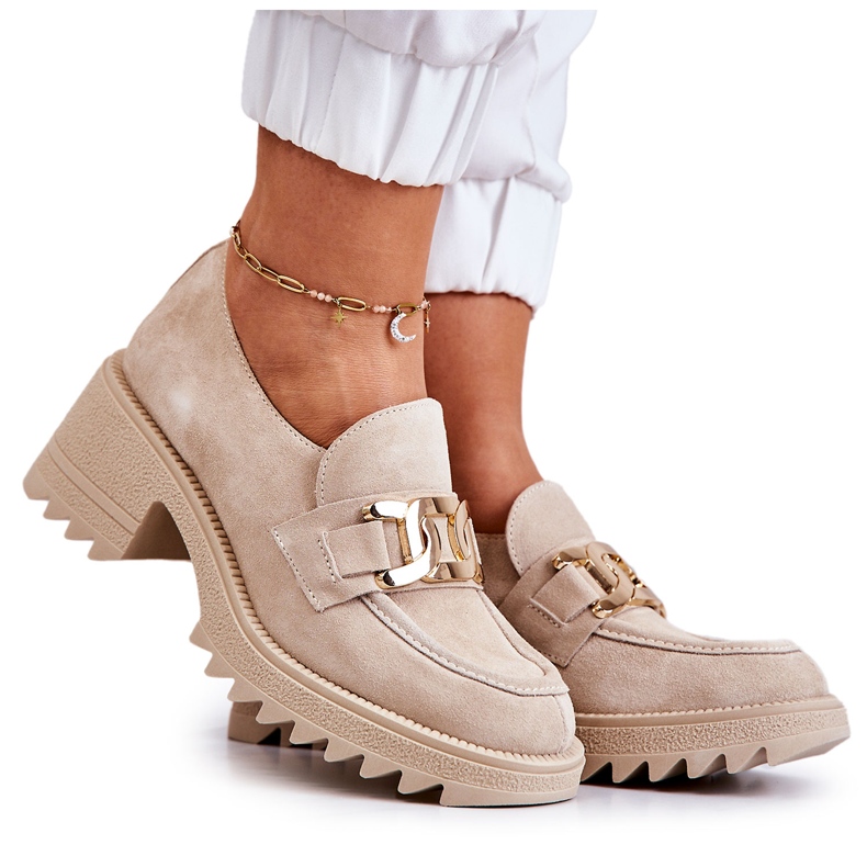 PL5 Antilop cipele sa zlatnim ukrasom svijetlobež Idealize