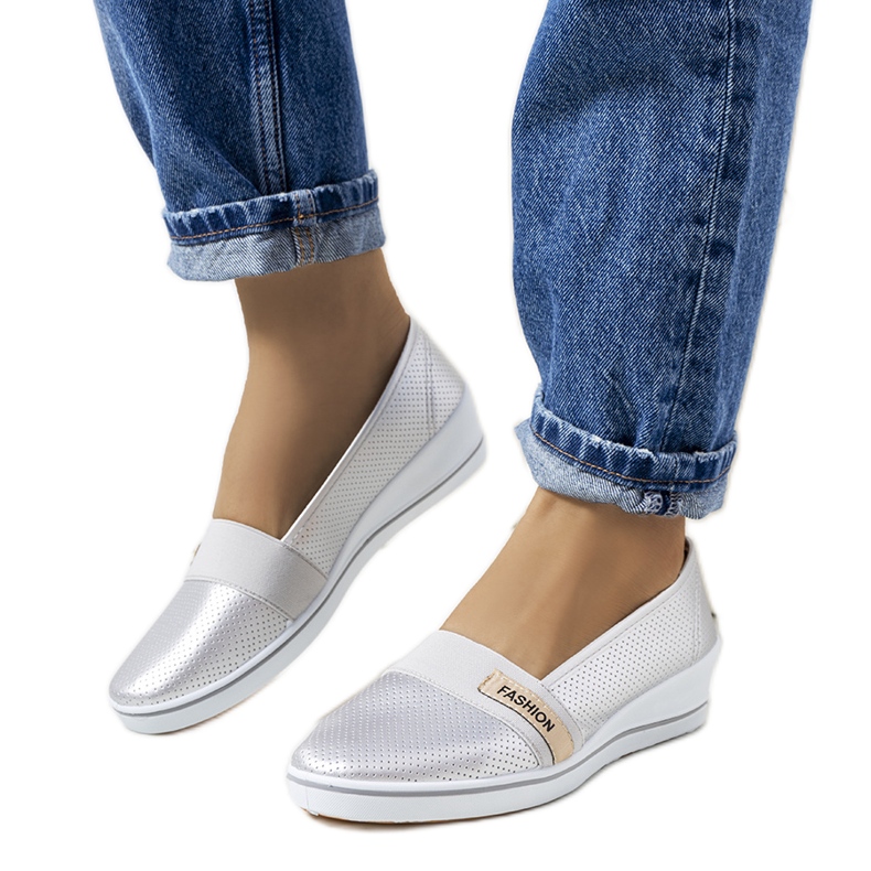 Srebrne tenisice na klin Klink srebro